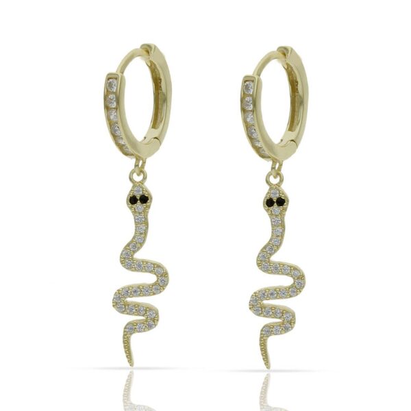 Aros plata chapada oro serpiente - 5mm