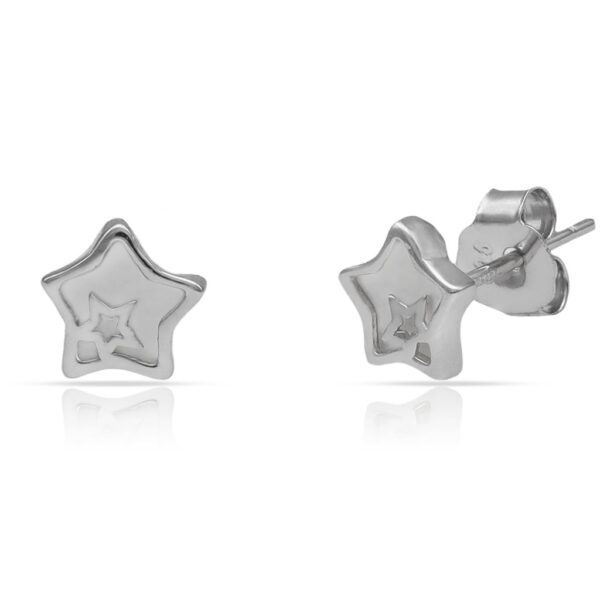Pendientes plata 925mm estrellas nacar - 7mm