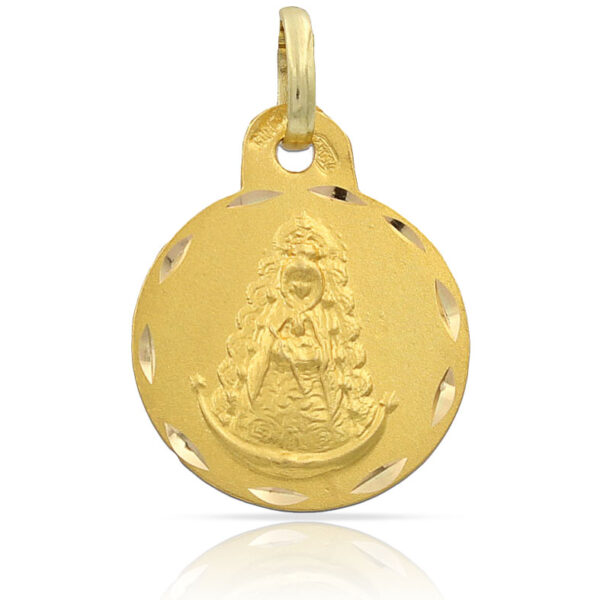 Medalla plata chapada en oro v. del rocio - 16mm