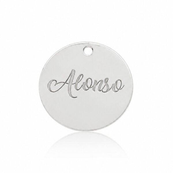 Coleccion nido · abalorio imperdible bebe plata 925mm chapa nombre