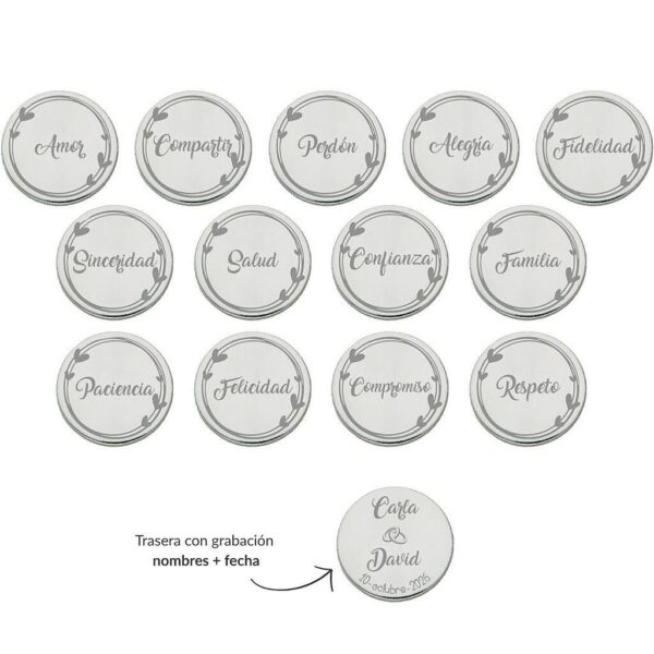 Arras personalizadas palabras · plata de ley