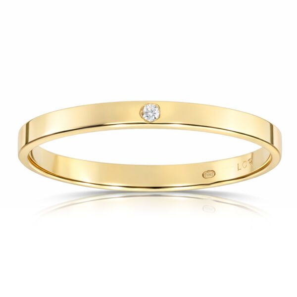 Alianza oro 18 Kl lisa + circonita - 2mm