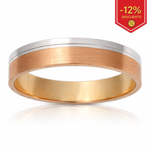 Alianza oro rosa - oro blanco 18 Kl - 5mm