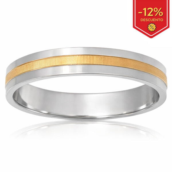 Alianza oro rosa - oro blanco 18 Kl - 4mm
