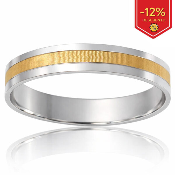 Alianza oro 18 Kl bicolor - 4mm