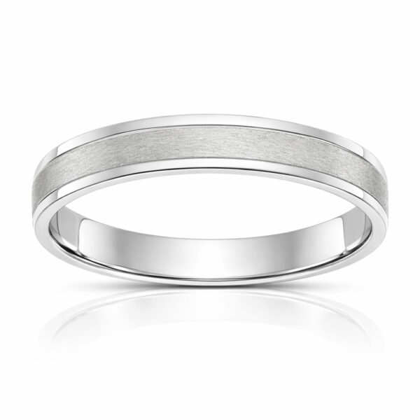 Alianza oro blanco 18 Kl mate-brillo - 4mm