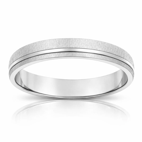 Alianza oro blanco 18 Kl mate-brillo - 5mm