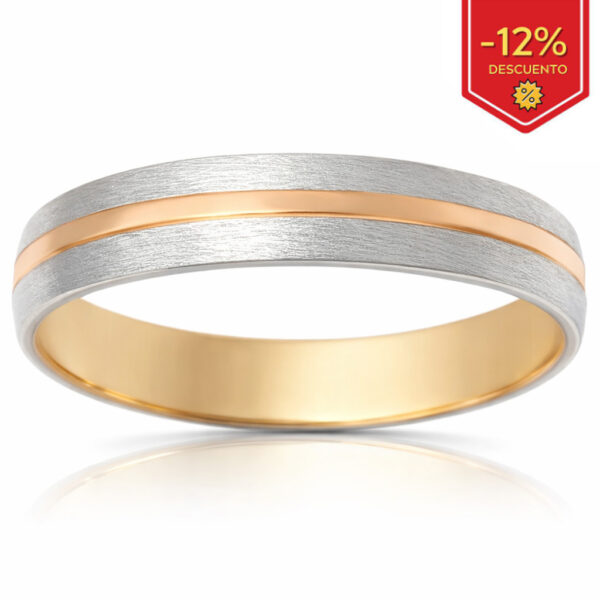 Alianza oro rosa - oro blanco 18 Kl - 4mm