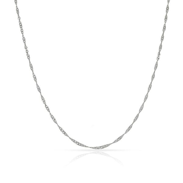 Cadena oro blanco 18 Kl singapur - 1mm