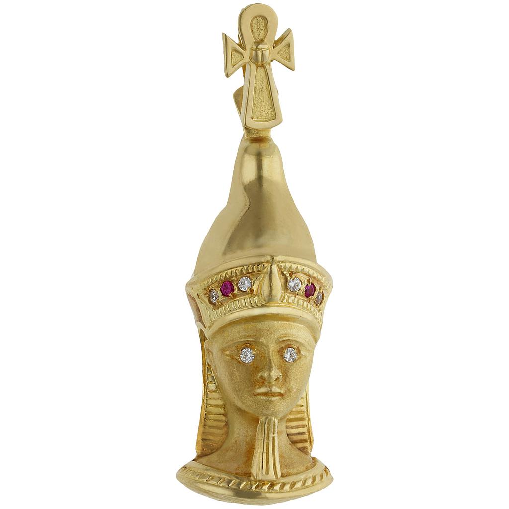 Cabeza oro 18 Kl egipcia - 16x42mm