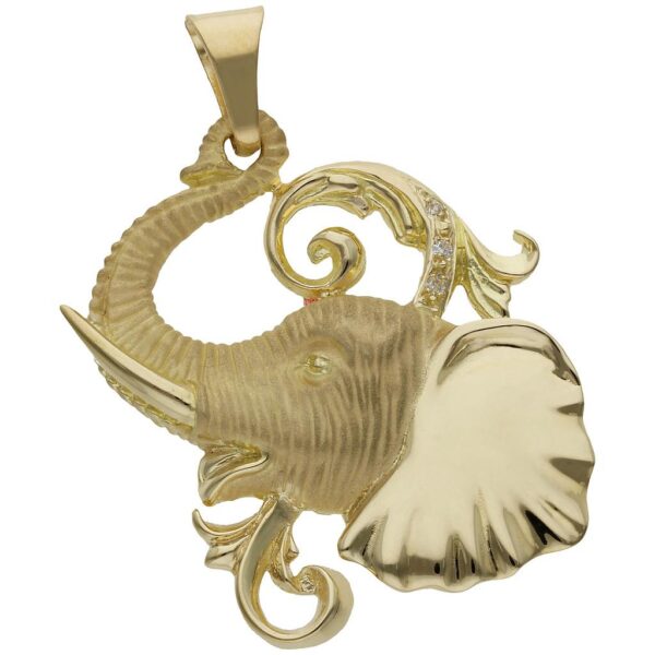 Cabeza oro 18 Kl elefante - 37x47mm