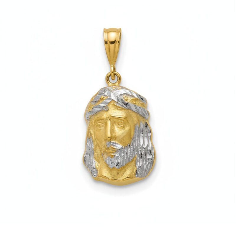 Cabeza oro 18 Kl cristo bicolor - 12x19mm