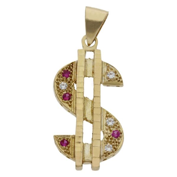 COLGANTE ORO 18KL DOLAR - 20x38MM