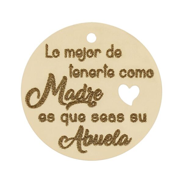 Mi historia - abalorio oro 18 Kl frase abuela